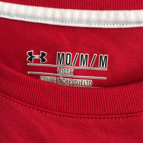 Men’s Red Under Armour Performance Tee - Picture 2 of 3